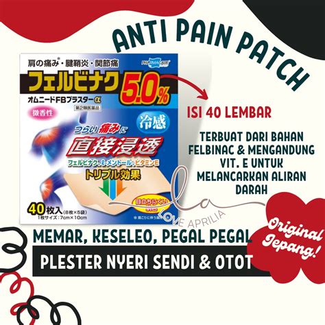 Jual Anti Pain Patch Pcs Original Jepang Koyo Plester Pijat Untuk