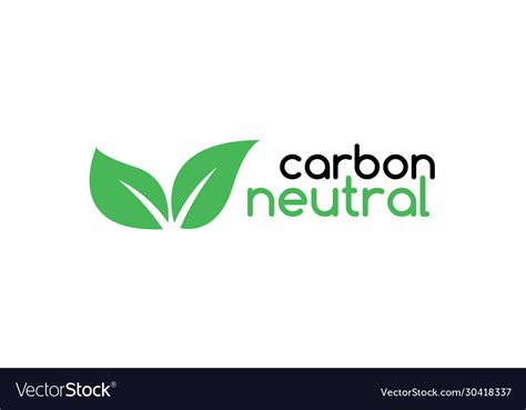 Carbon Neutral Icon Logo Co2 Energy Monoxide Vector Image