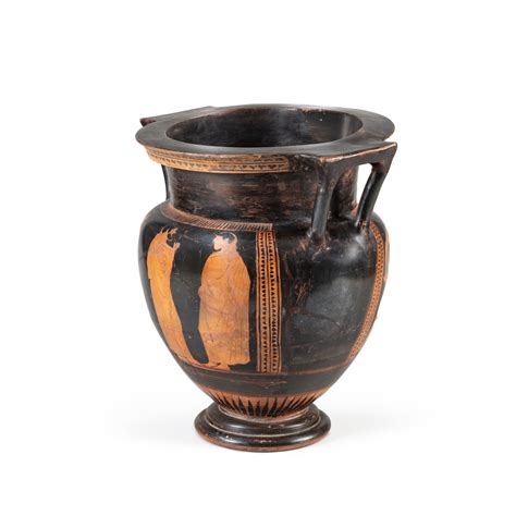 An Attic Red Figured Column Krater Attributed To The Harrow Painter