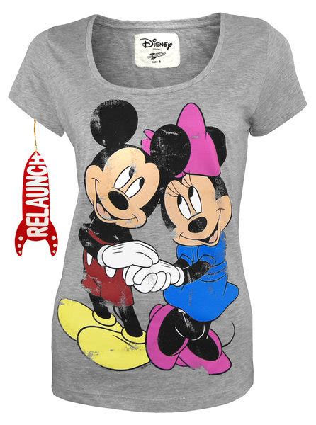 Relaunch Mickey And Minnie Mouse Love Damen T Shirt Sportsgrey