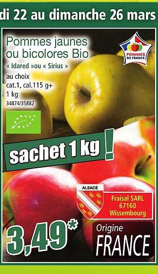 Promo Pommes Jaunes Ou Bicolores Bio Chez Norma Icatalogue Fr