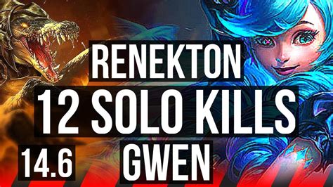 Renekton Vs Gwen Top 75 Winrate 12 Solo Kills Legendary 2131