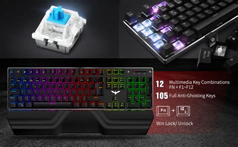 Havit Wired Rgb Mechanical Gaming Keyboard Mouse Combo Set Uk Layout