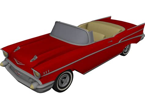 Chevrolet Belair Convertible 3d Model 1957 3dcadbrowser