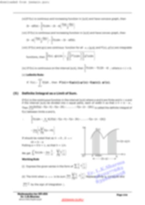 SOLUTION Indefinite Integral Mathematics Formula Notes Studypool