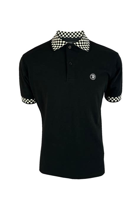 Trojan Chequerboard Trim Pique Polo TR 8829 Clothing From Ska Soul