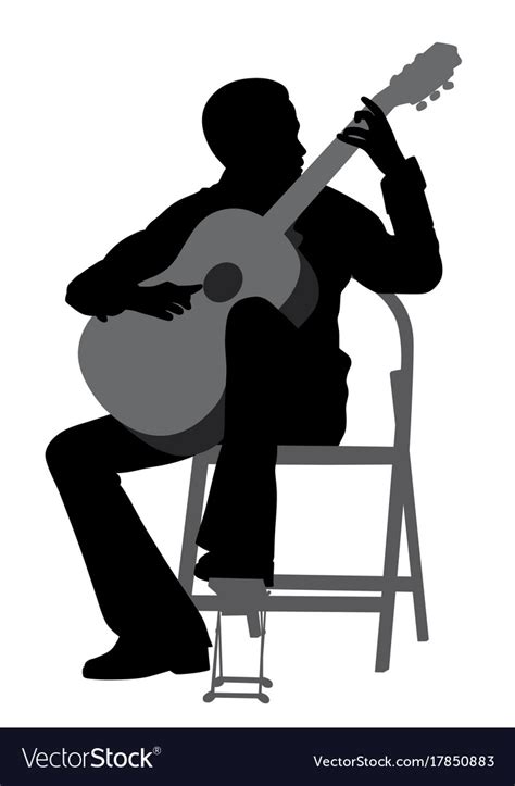 Young man playing acoustic guitar Royalty Free Vector Image