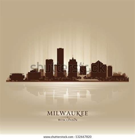 Milwaukee Wisconsin City Skyline Silhouette Vector Stock Vector ...