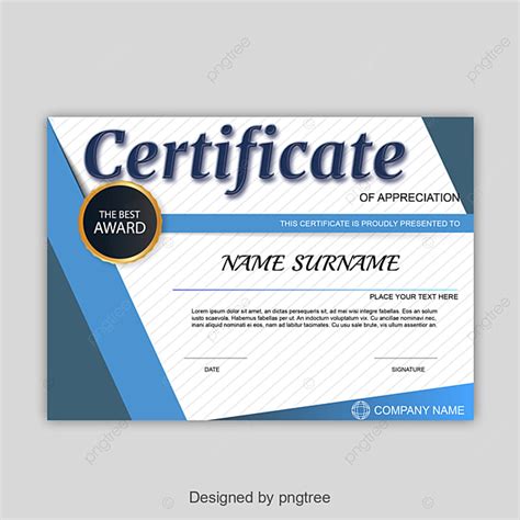 Appreciation Certificate Award Vector Art PNG, Fashion Posters With ...