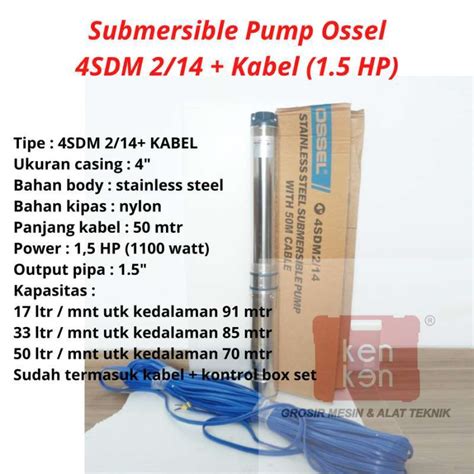 Jual Ossel Pompa Air Satelit Pk Inci Pompa Air Celup Pk Pipa