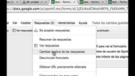 COMO CAMBIAR O DESLIGAR LA HOJA DE RESPUESTAS DE UN FORMULARIO EN