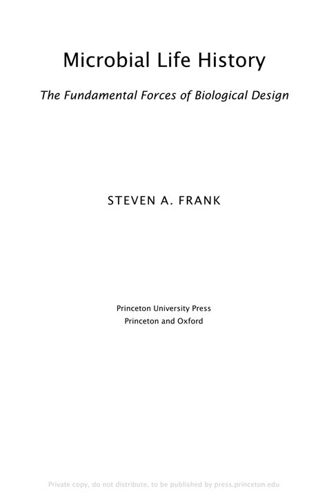 Pdf Microbial Life History The Fundamental Forces Of Biological Design