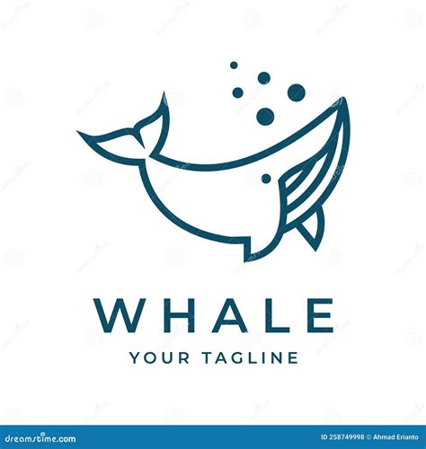 Humpback Whale Logo Vector Illustration Template Symbol Design Stock