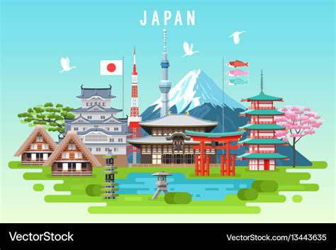 Japan Travel Infographic Royalty Free Vector Image