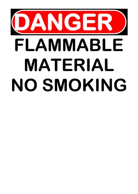 Fillable Flammable Material Sign printable pdf download