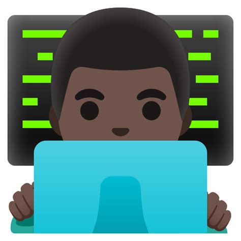 Man Technologist Dark Skin Tone Emoji