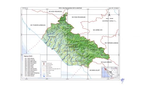 Peta Batas Wilayah Sungai Woyla Bateue