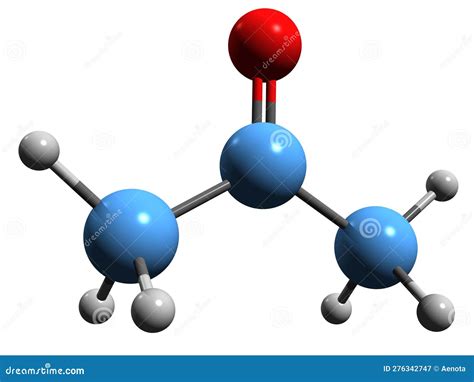 3D Image of Acetone Skeletal Formula Stock Illustration - Illustration ...