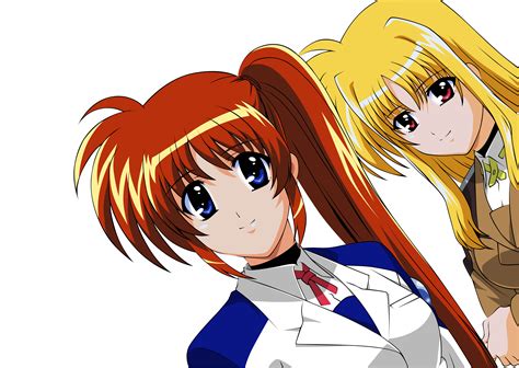 2girls Blondehair Blueeyes Fatetestarossa Longhair Mahoushoujo