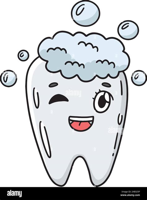 Dental Care Giant Smiling Tooth Cartoon Clipart Stock Vector Image