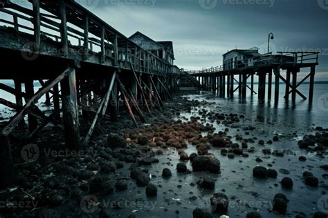 Abandoned Pier Decaying Generate Ai 30579460 Stock Photo At Vecteezy