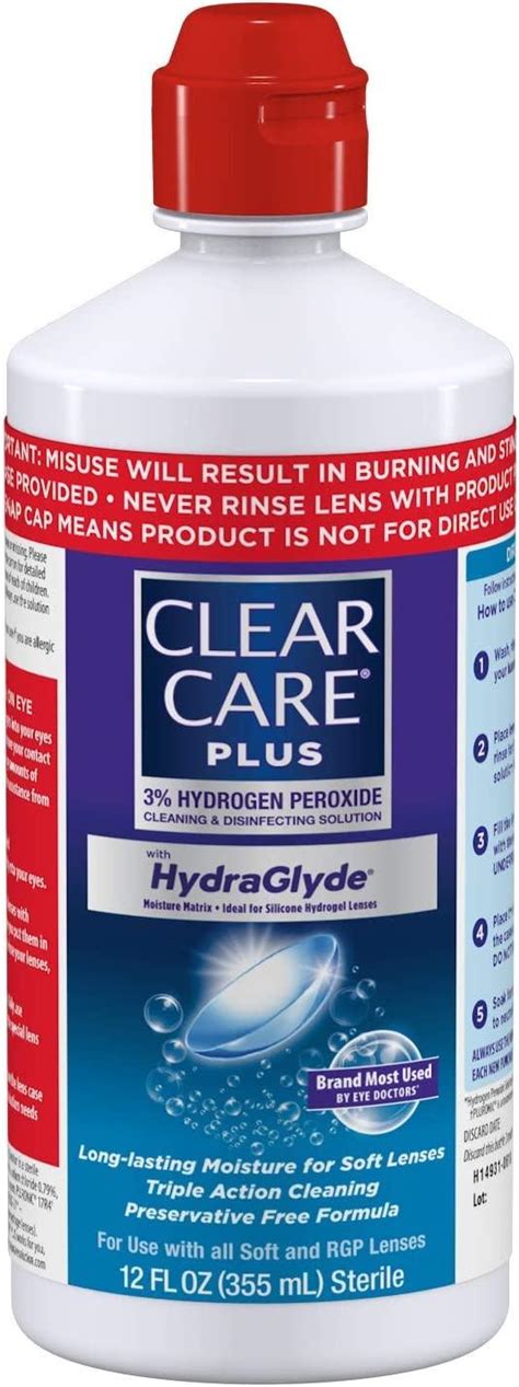 Clear Care Plus Cleaning Solution With Lens Case Twin Pack Multi 12 Oz Pack Of 2 12 Ounce