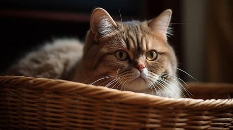 Premium AI Image | A cat in a basket