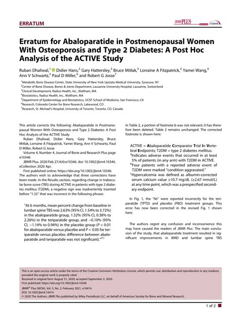 (PDF) Erratum for Abaloparatide in Postmenopausal Women With Osteoporosis and Type 2 Diabetes: A ...