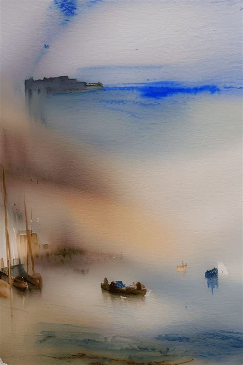 Beautiful Loose Subtle Watercolour Painting Of Mevagissey Cornwall