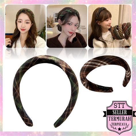 Jual STT Bando Kain Tebal Motif Batik Wanita Korea Headband Cloud Batik