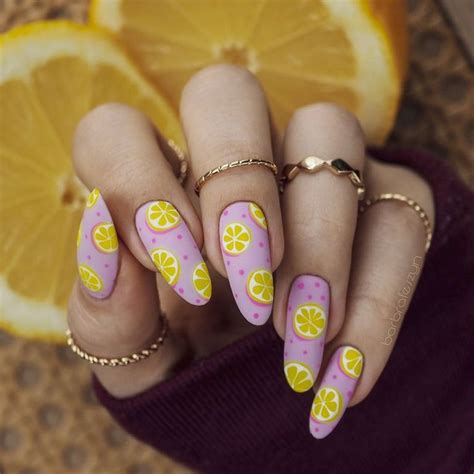 Lemons Freehand Pr Samples Redditlaqueristas Lemon Nails Acrylic Nails Stylish Nails