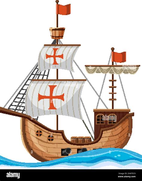 Christopher columbus ship isolated illustration Stock Vector Image ...