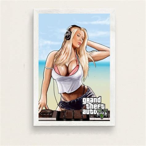 Game Cover Grand Theft Auto 5 Bikini Hot Girl Gta Poster And Print