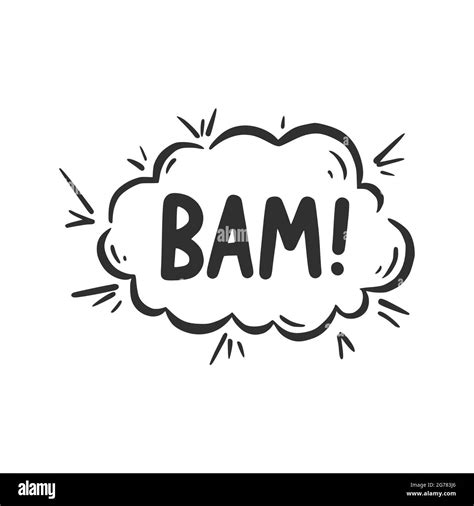 Hand Drawn Cloud Speech Bubble Element With Bam Text Comic Doodle