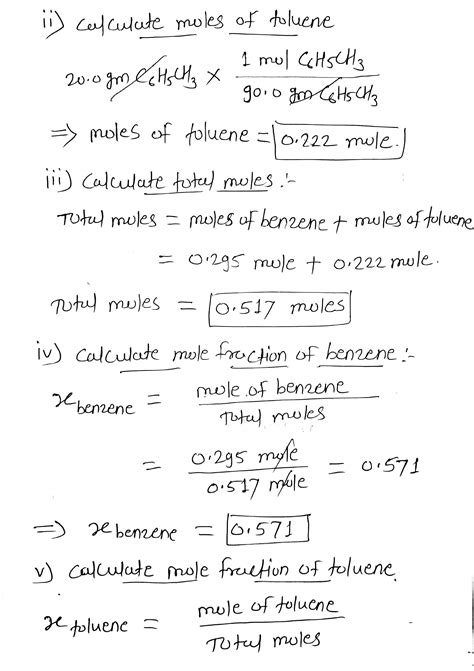 Solved At C The Vapour Pressures Of Pure Benzene Chs And