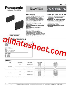 AQG22105 データシート PDF Panasonic Semiconductor