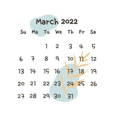 March Calendar Png Image Download 2022 Aesthetic March Calendar March