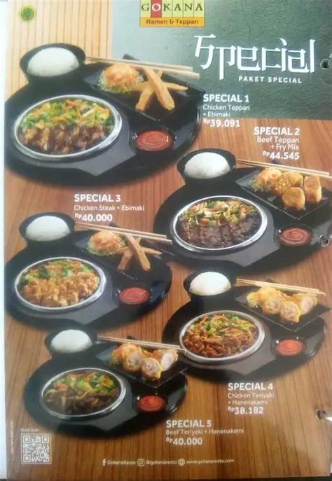 Menu At Gokana Ramen Teppan Restaurant Bandung Jl Gatot Subroto No 289