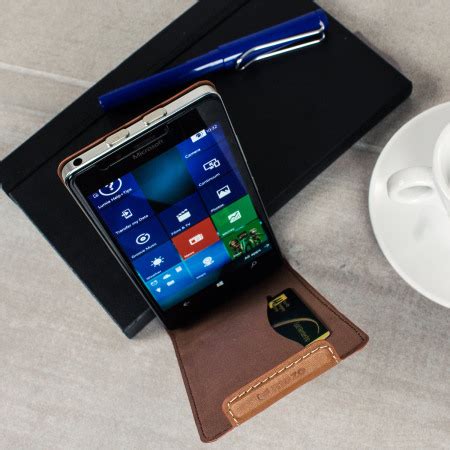 Mozo Microsoft Lumia Xl Genuine Leather Flip Cover Cognac