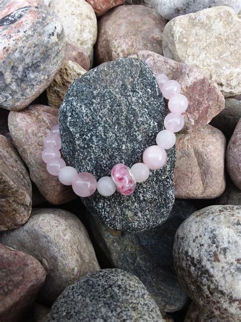 Bracele De Quartz Rose Bracelet En Pierres Semi Précieuses Bille