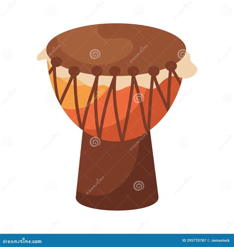 African Djembe Drum In Cartoon Style Isolated On White Background