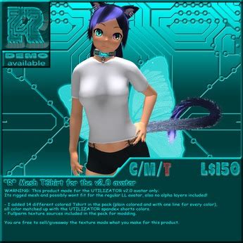 Second Life Marketplace - *R* Mesh TShirt for the v2.0 avatar