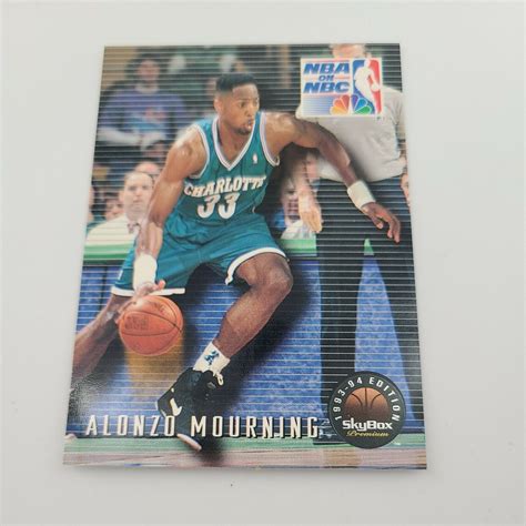 1993 Skybox Alonzo Mourning 5 NBA ON NBC Charlotte Hornets Basketball