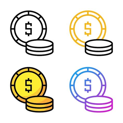 Premium Vector Dollar Icon Design In Four Variation Color