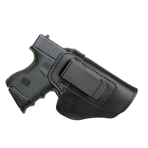 Iwb Black Leather Gun Holster For Glock 26 27 28 39 Click For Etsy