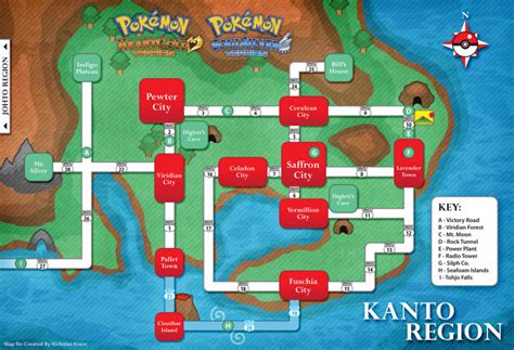 Mapa De La Regi N De Kanto Y Johto