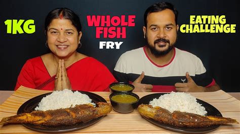 1 Kg Whole Fish Fry Eating Challenge Big Fish Fry Eating Competition