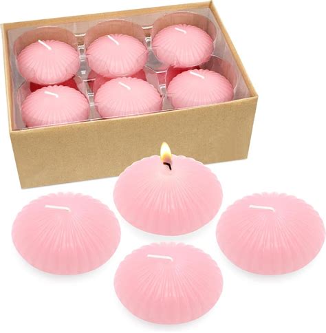 12 Pack 3 Inch Pink Floating Candles 10 Hour Unscented Romantic Tealight Candles