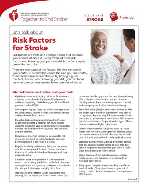 Risk Factors For Stroke American Stroke Association