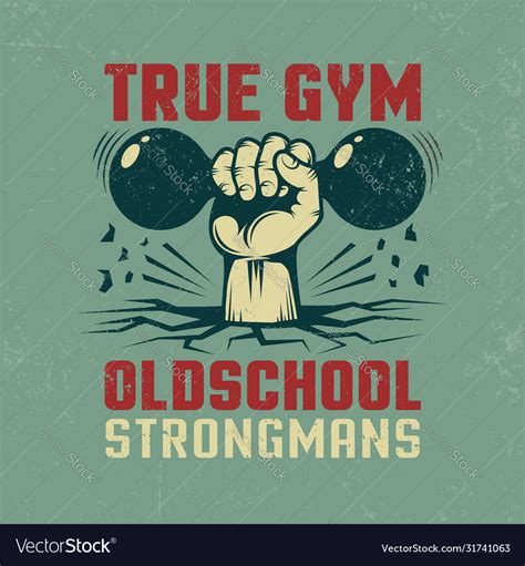 True Gym Vintage Sports Poster For A Fitness Vector Image